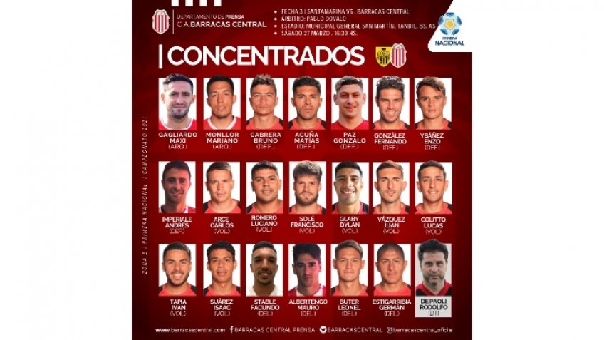 Santamarina recibe a Barracas Central